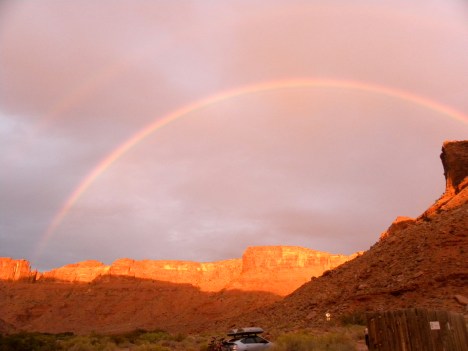 Double rainbow over my campsite on the Colorado River